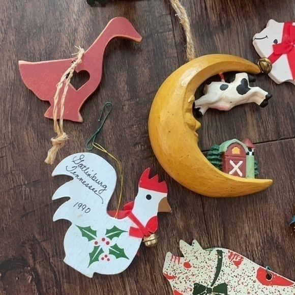 Christmas on the Farm Vintage animal ornaments 12 - Picture 3 of 14